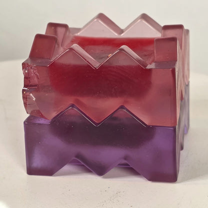 Missoni Les Chandelies Parfumees Zigzag Candles 2-Pack Rouge & Violette 1.2" Each One Candle Damaged