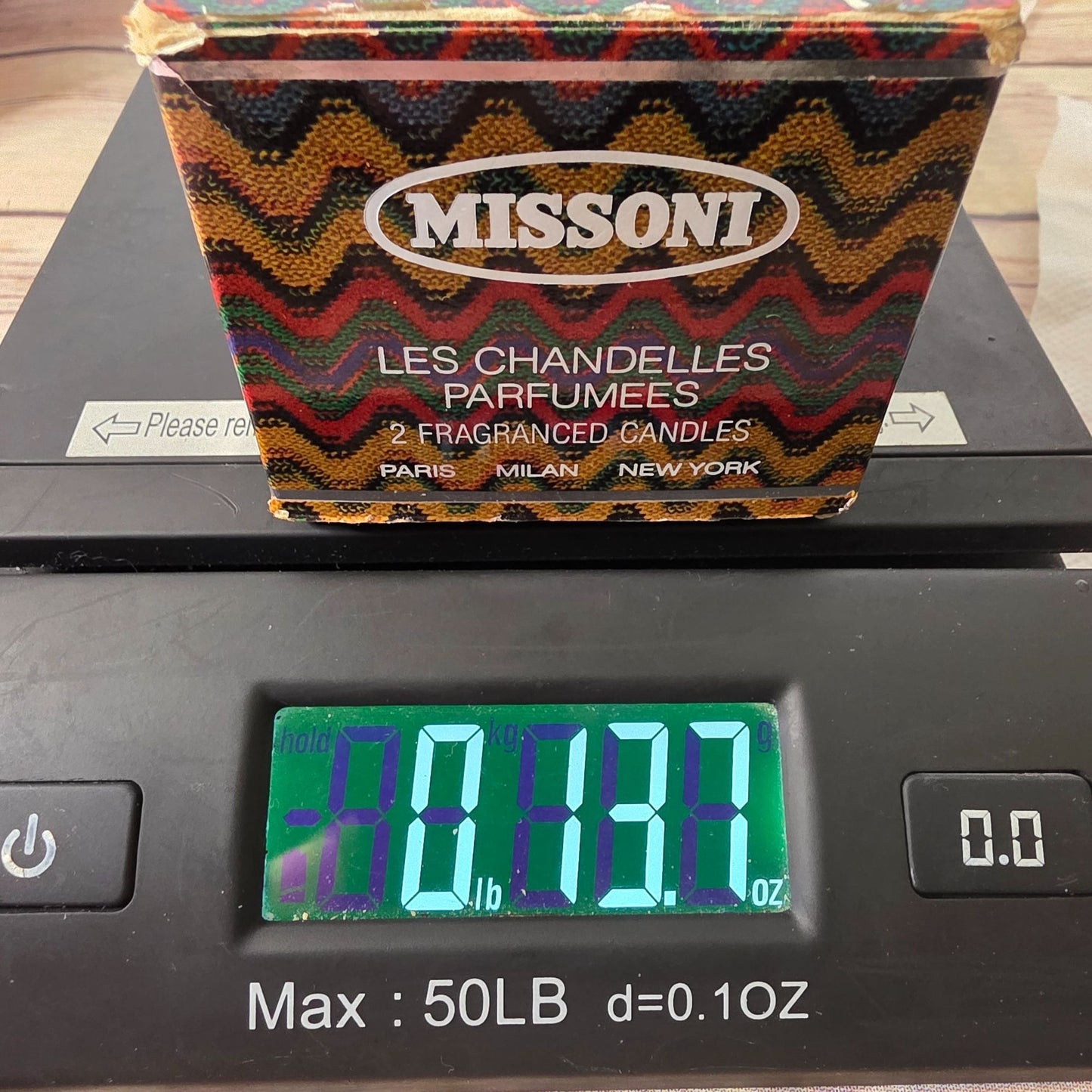 Missoni Les Chandelies Parfumees Zigzag Candles 2-Pack Rouge & Violette 1.2" Each One Candle Damaged