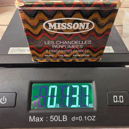 Missoni Les Chandelies Parfumees Zigzag Candles 2-Pack Rouge & Violette 1.2" Each One Candle Damaged