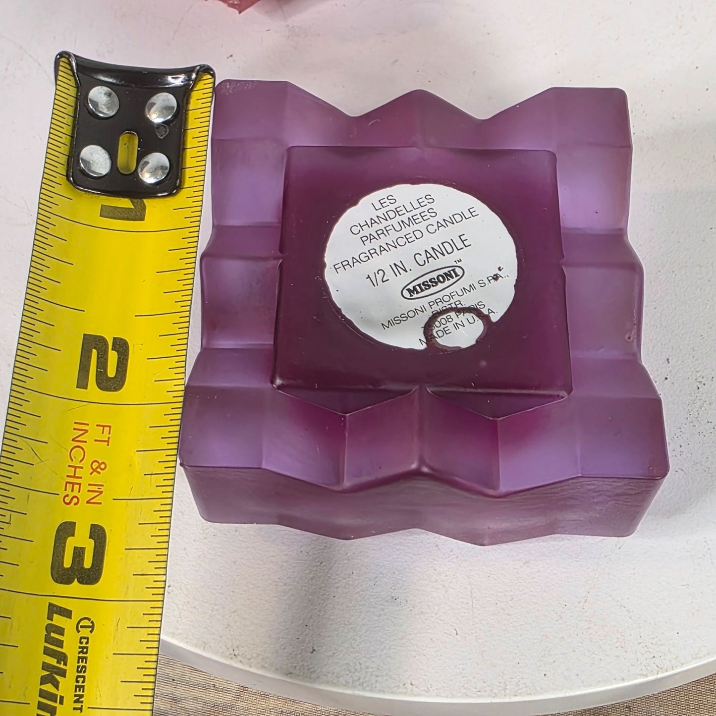 Missoni Les Chandelies Parfumees Zigzag Candles 2-Pack Rouge & Violette 1.2" Each One Candle Damaged