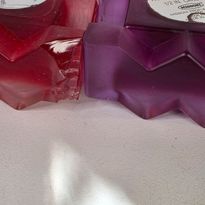 Missoni Les Chandelies Parfumees Zigzag Candles 2-Pack Rouge & Violette 1.2" Each One Candle Damaged
