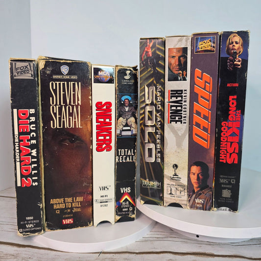 Vintage Action VHS Movie Lot - Die Hard 2 Above The Law Sneakers Total Recall & More