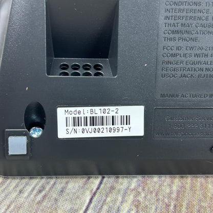 AT&T BL102-2 DECT 6.0 Cordless 2-Handset Phone W/Answering Machine Call Blocking & Caller ID Announcer