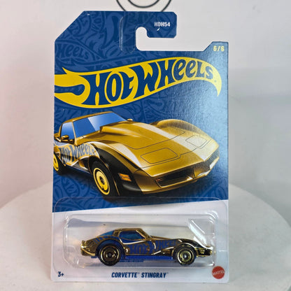 Corvette Stingray * CHASE * 2025 Hot Wheels 58th Anniversary Blue & Gold Chrome