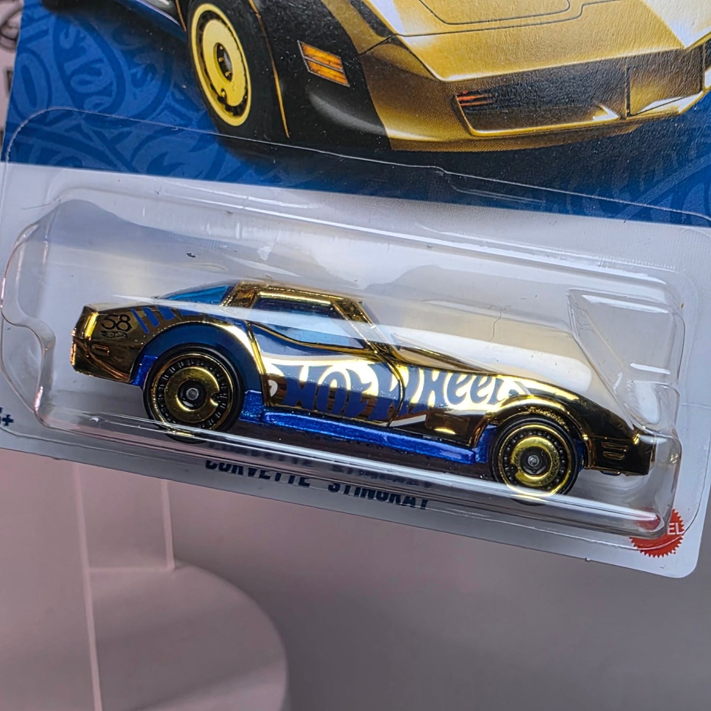 Corvette Stingray * CHASE * 2025 Hot Wheels 58th Anniversary Blue & Gold Chrome
