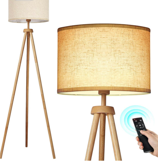 NIOB New Wooden Tripod Floor Lamp