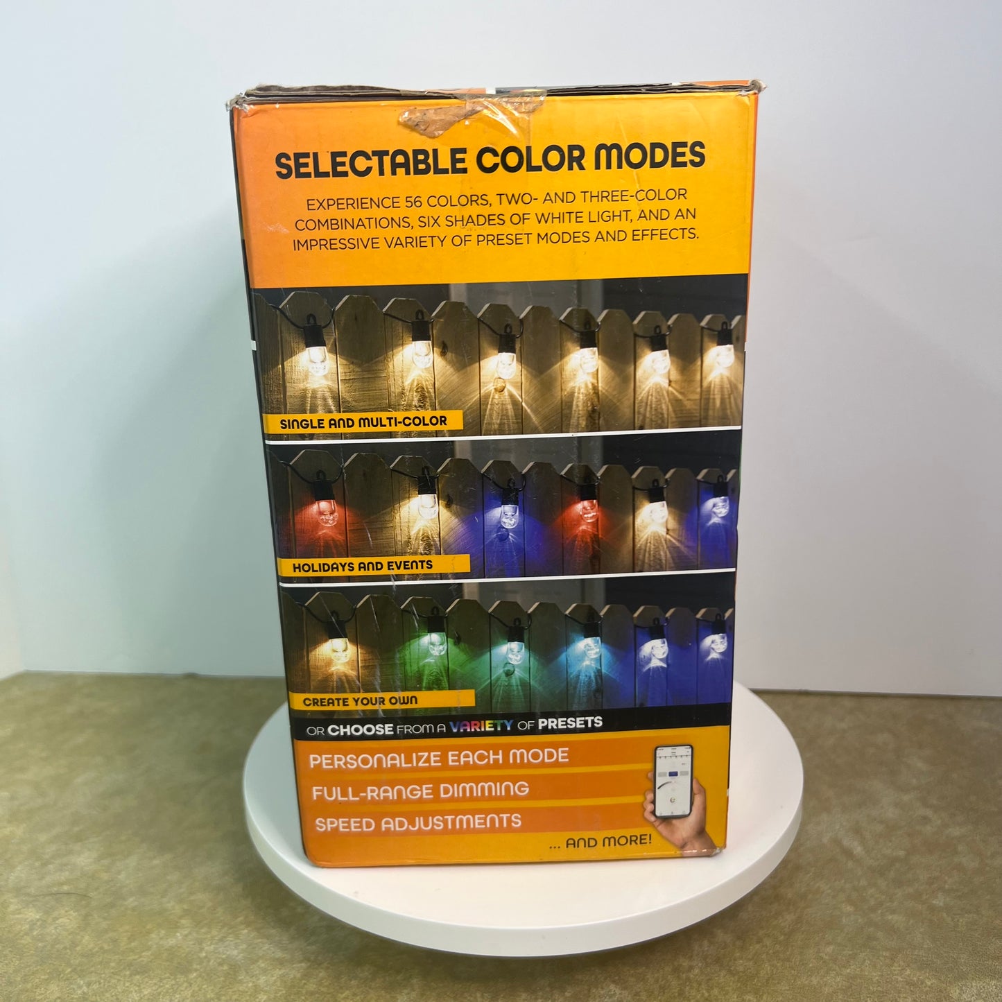 Eco Scapes Wi-Fi LED Shatterproof Cafe Lights 12 Bulbs 24 Feet 62 Colors