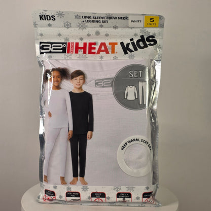32 Degrees Heat Kids Long Sleeve Crew Neck & Legging Set White Size S
