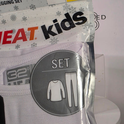 32 Degrees Heat Kids Long Sleeve Crew Neck & Legging Set White Size S