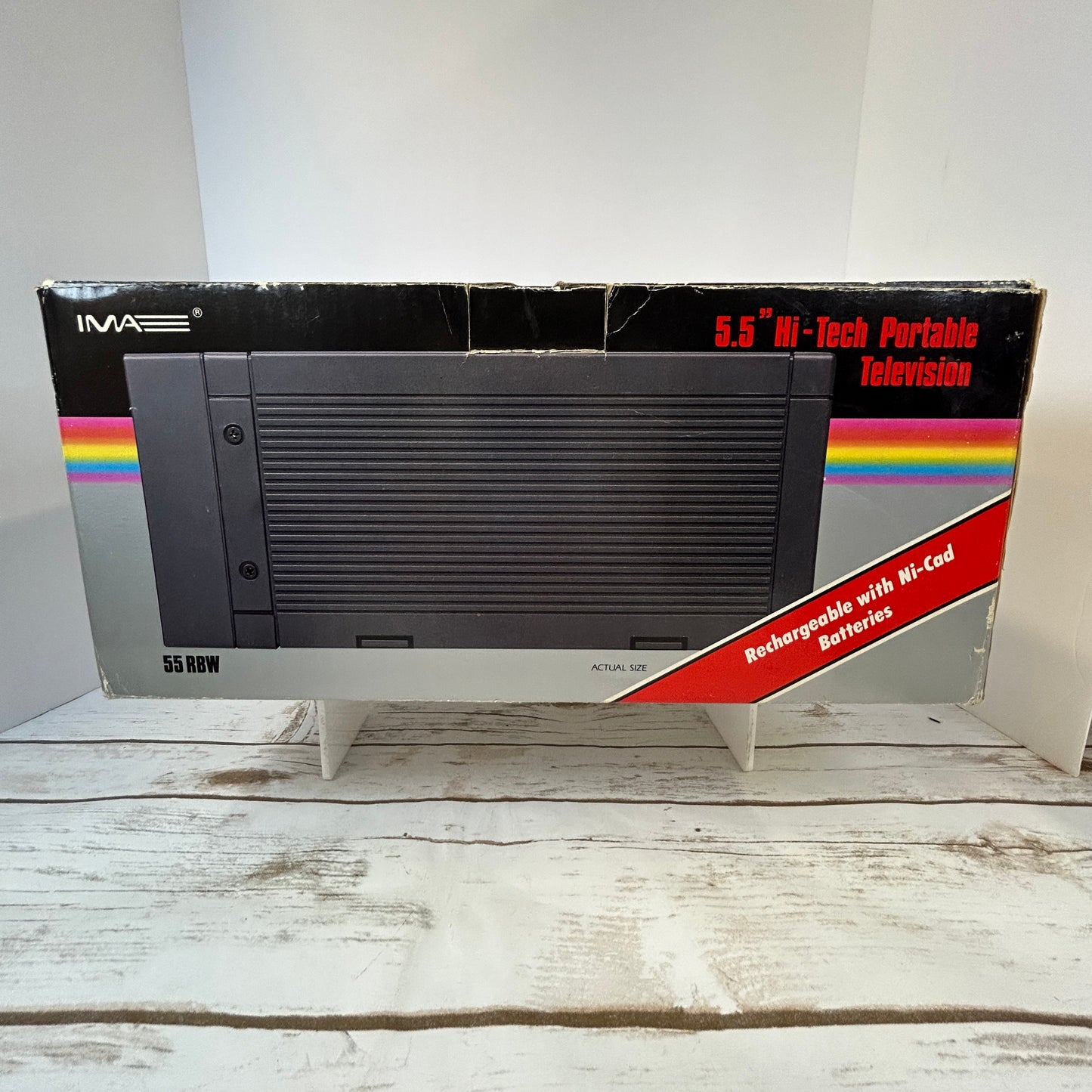 Vintage 1989 IMA 5.5” Hi-Tech Portable Television Black & White TV 55RWB