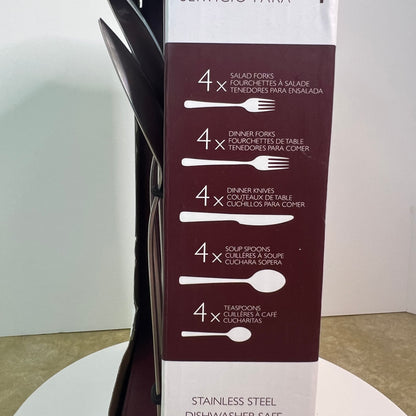 New NIB David Shaw Splendide 20 Piece Stainless Steel Flatware Set Style# 9850504