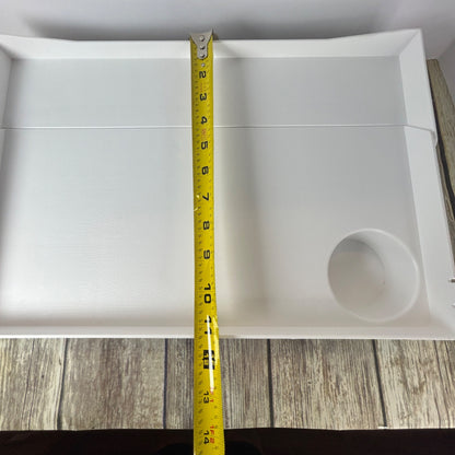 Spacelead Bedside Shelf For Bed & Top Bunk - Clip On Nightstand Snack Organizer & Floating Bed Side Table Tray In White Plastic