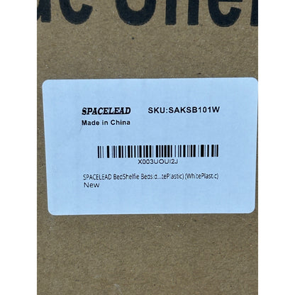 Spacelead Bedside Shelf For Bed & Top Bunk - Clip On Nightstand Snack Organizer & Floating Bed Side Table Tray In White Plastic