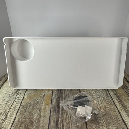 Spacelead Bedside Shelf For Bed & Top Bunk - Clip On Nightstand Snack Organizer & Floating Bed Side Table Tray In White Plastic