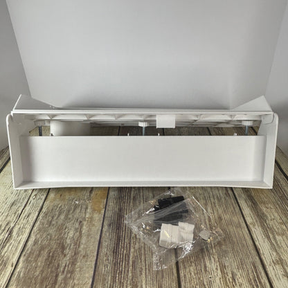 Spacelead Bedside Shelf For Bed & Top Bunk - Clip On Nightstand Snack Organizer & Floating Bed Side Table Tray In White Plastic