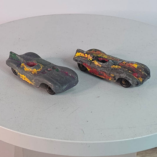 Vintage TootsieToy Jaguar D-Type 1954-57 Diecast Race Cars Lot Of 2 Collectibles