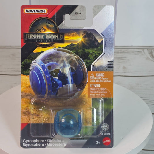 2025 Matchbox Jurassic World Rebirth Gyrosphere Toy - Blue & Clear For Kids 3+ - JGL59