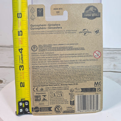 2025 Matchbox Jurassic World Rebirth Gyrosphere Toy - Blue & Clear For Kids 3+ - JGL59