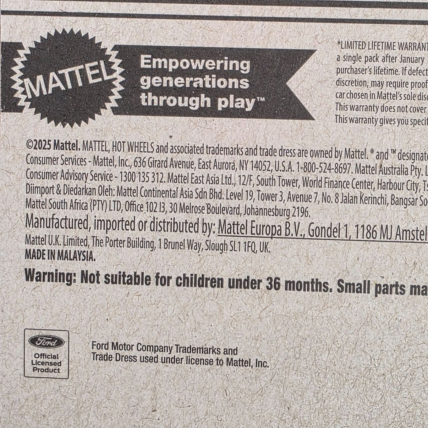 Hot Wheels Ford Mustang Dark Horse 1:64 Scale Die-Cast Car