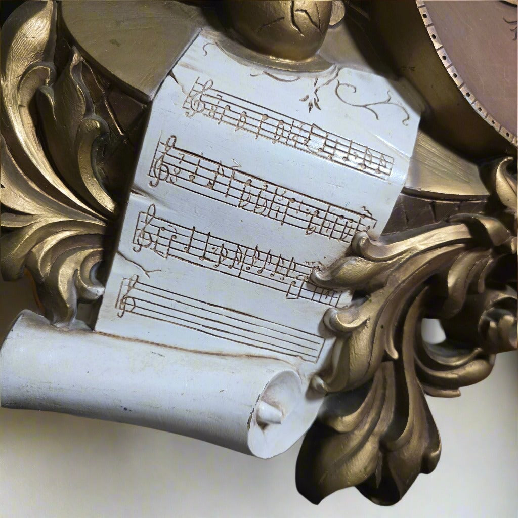 Vtg 1971 Syroco Gold Musical Wall Plaque Lute Lyre Mandolin Decor #7236
