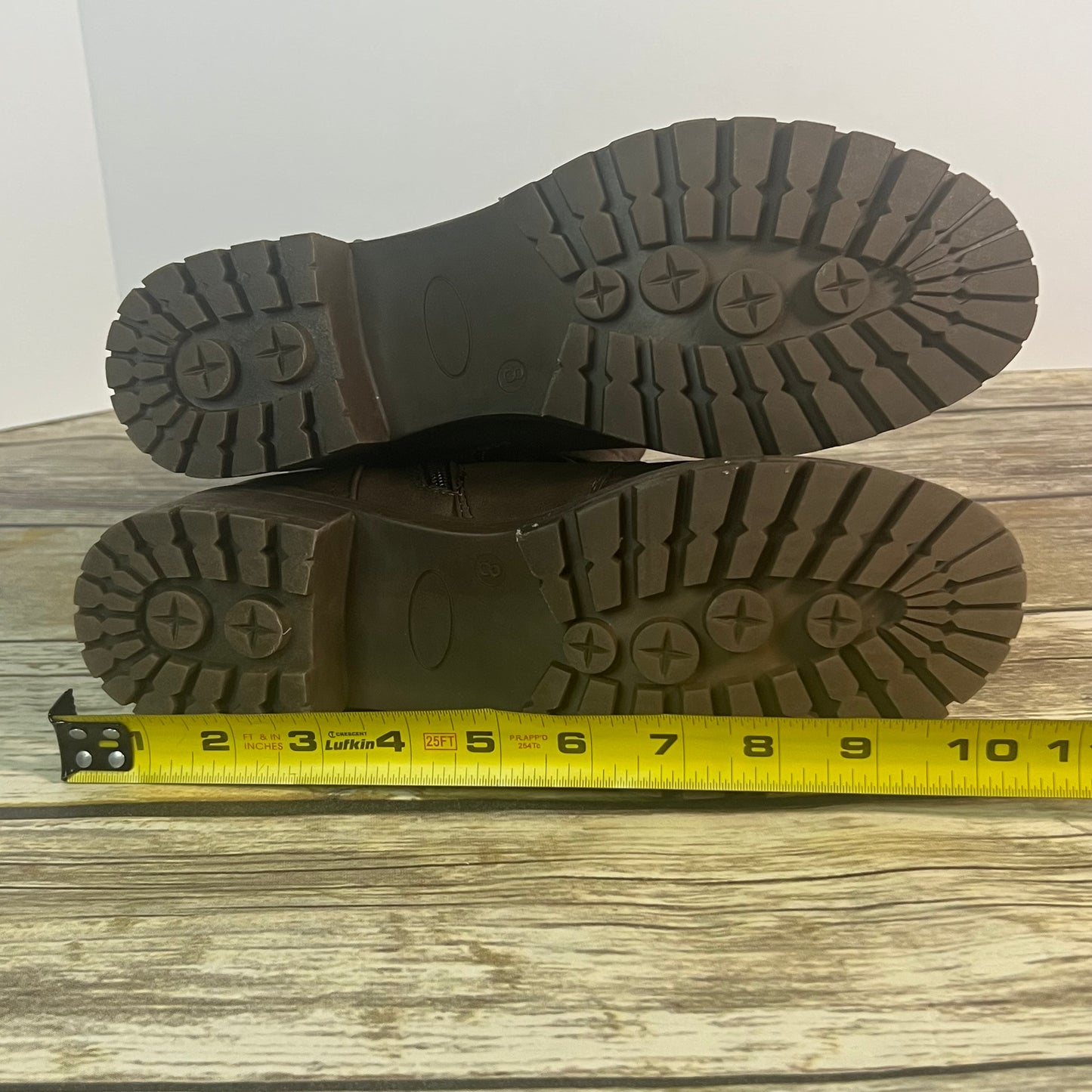 New GLOBALWIN Women’s Brown Faux Leather Mid Calf Biker Boots Size 9 Style 19YY19-3