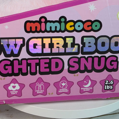 Mimicoco Cowgirl Boots Weighted Snug Bud Plush Pillow 2.6 Lbs Stress Support Pink