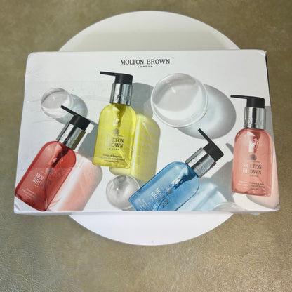 NIB New Molton Brown 4 x 3.3 oz. Floral & Marine Hand Gift Set Fine Liquid Hand Wash