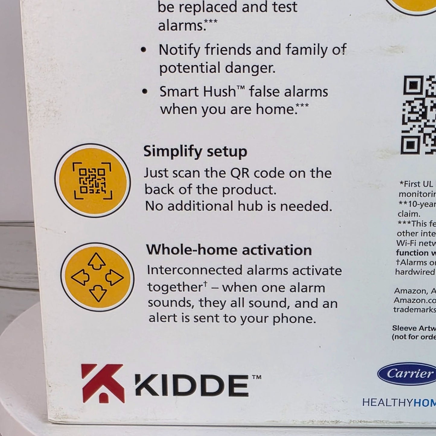 Kidde Smoke Alarm With Indoor Air Quality Monitor Wi-Fi Smart Alarm Mobile Alerts Alexa & Google Home Compatible 10-Year Battery