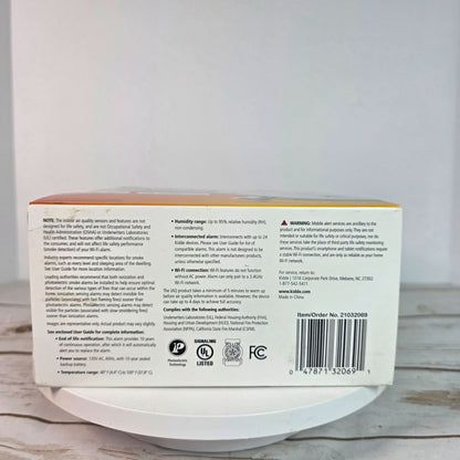 Kidde Smoke Alarm With Indoor Air Quality Monitor Wi-Fi Smart Alarm Mobile Alerts Alexa & Google Home Compatible 10-Year Battery