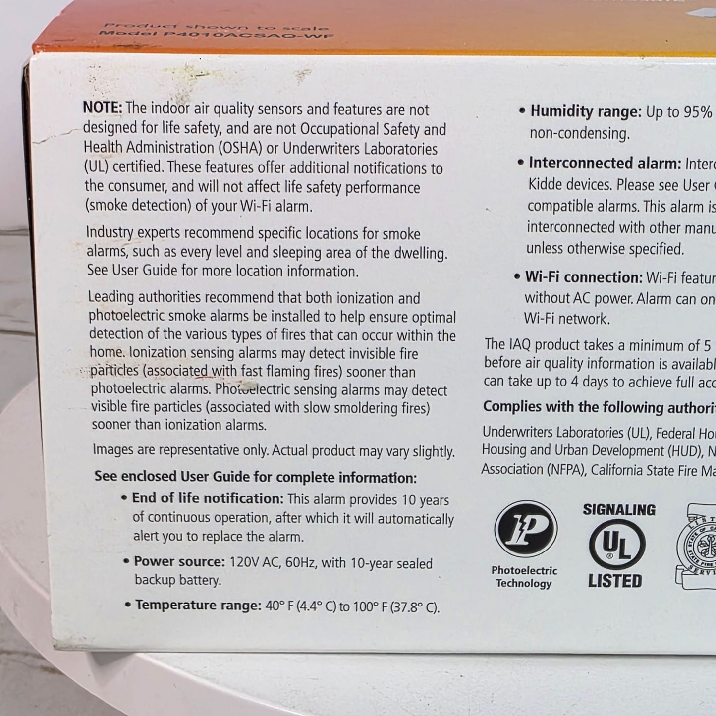 Kidde Smoke Alarm With Indoor Air Quality Monitor Wi-Fi Smart Alarm Mobile Alerts Alexa & Google Home Compatible 10-Year Battery