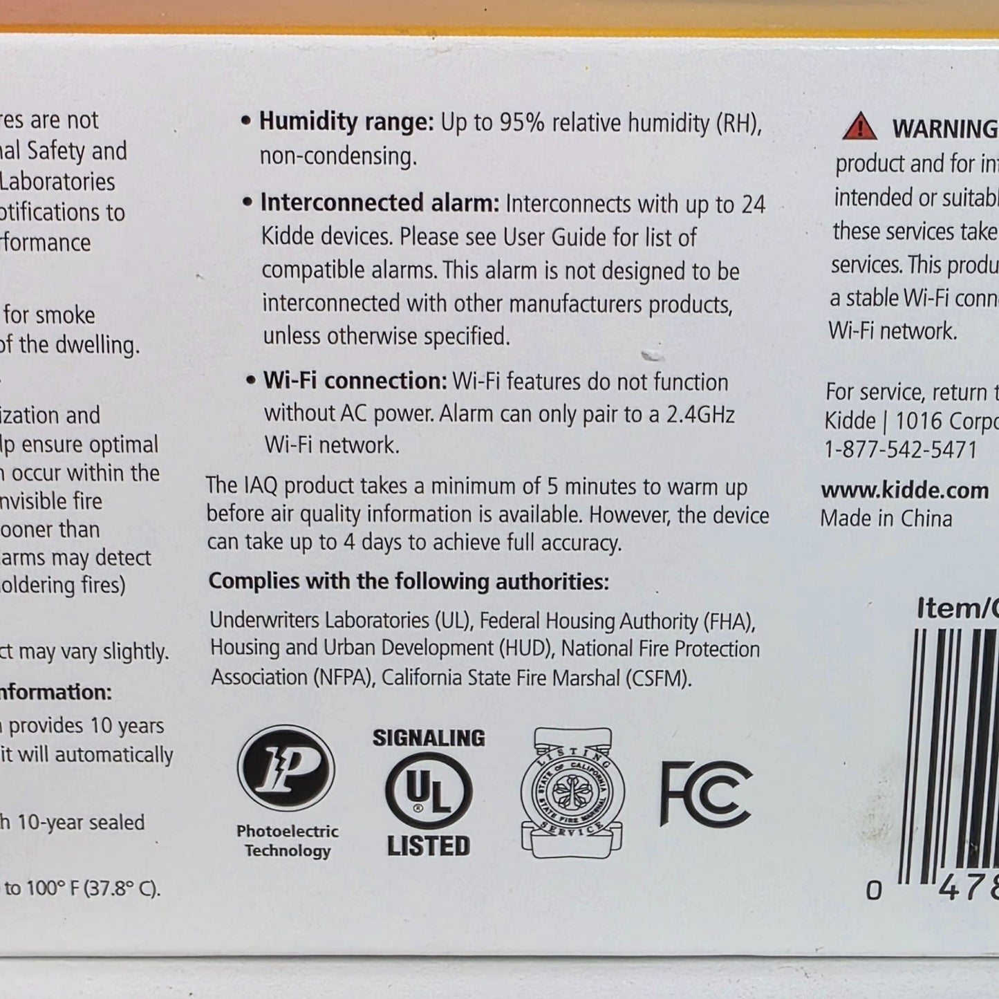 Kidde Smoke Alarm With Indoor Air Quality Monitor Wi-Fi Smart Alarm Mobile Alerts Alexa & Google Home Compatible 10-Year Battery