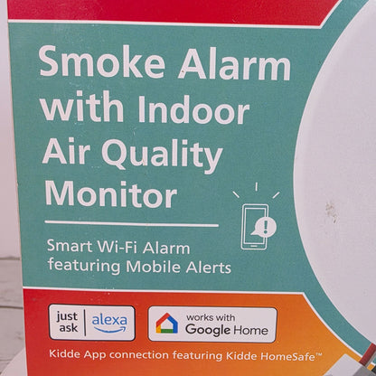 Kidde Smoke Alarm With Indoor Air Quality Monitor Wi-Fi Smart Alarm Mobile Alerts Alexa & Google Home Compatible 10-Year Battery