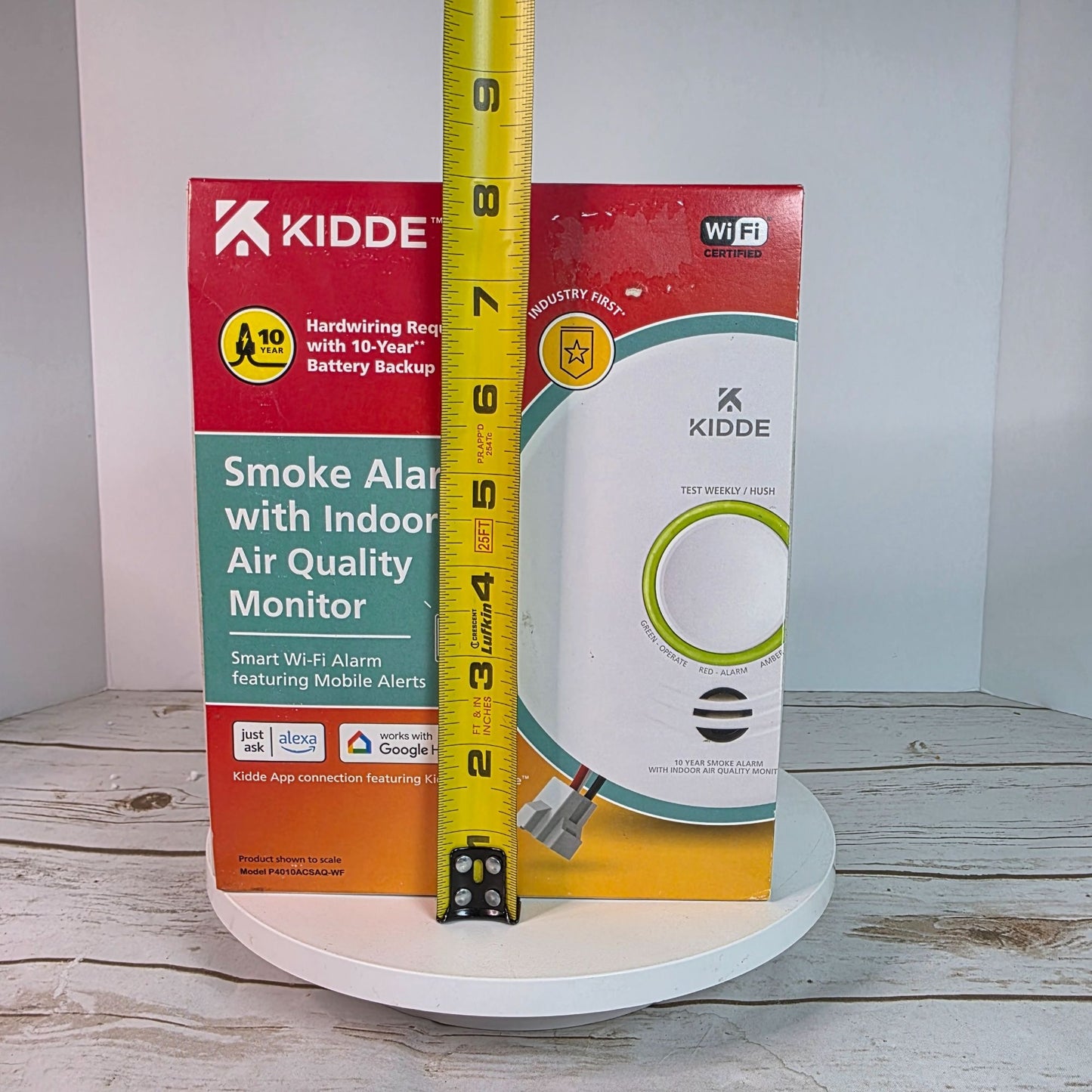 Kidde Smoke Alarm With Indoor Air Quality Monitor Wi-Fi Smart Alarm Mobile Alerts Alexa & Google Home Compatible 10-Year Battery