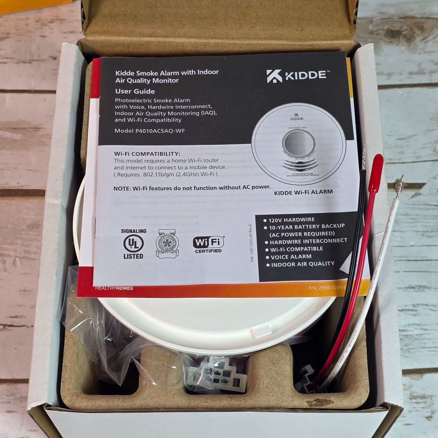 Kidde Smoke Alarm With Indoor Air Quality Monitor Wi-Fi Smart Alarm Mobile Alerts Alexa & Google Home Compatible 10-Year Battery