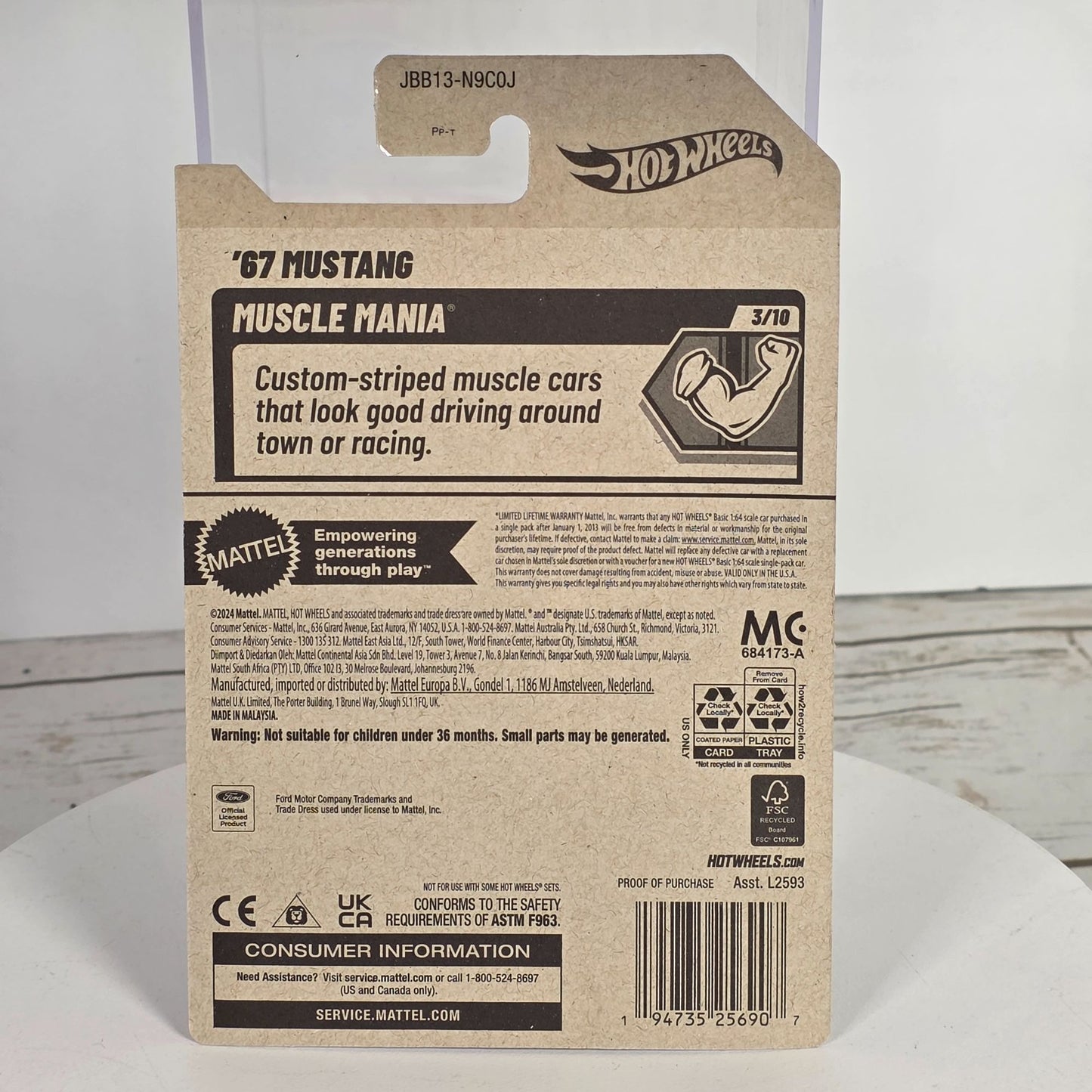 Hot Wheels ’67 Mustang Die-Cast Model Car 3+ Sealed Collectible 189/250 Limited Edition