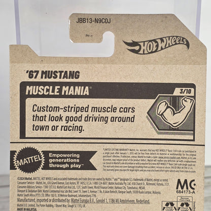 Hot Wheels ’67 Mustang Die-Cast Model Car 3+ Sealed Collectible 189/250 Limited Edition