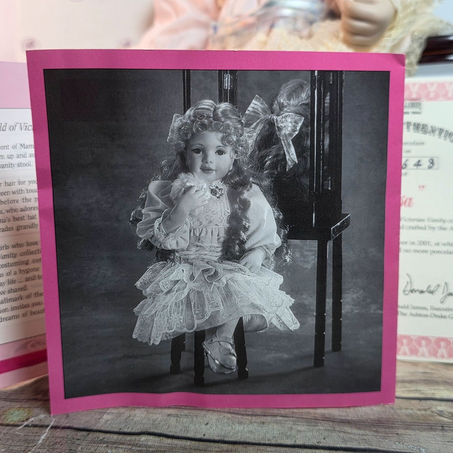 Melissa Victorian Vanity Porcelain Doll By Sandy Freeman With Stand & COA