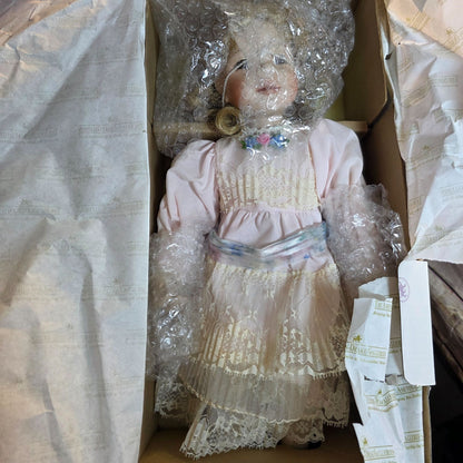 Melissa Victorian Vanity Porcelain Doll By Sandy Freeman With Stand & COA