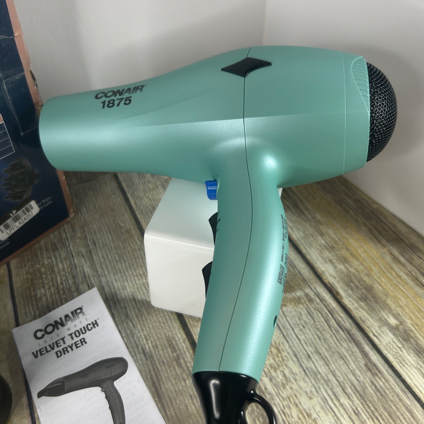 Conair Hair Dryer Velvet Touch 1875 Watts With Ionic & Tourmaline Ceramic Technology Includes Diffuser & Concentrator 3 Heat/2 Speed Setting
