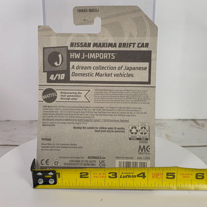 Hot Wheels HW J-Imports Nissan Maxima Drift Car 47/250 Limited Lifetime Warranty Die-Cast Blue & Red Details 3+