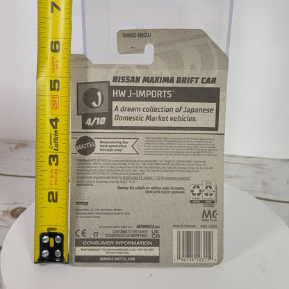 Hot Wheels HW J-Imports Nissan Maxima Drift Car 47/250 Limited Lifetime Warranty Die-Cast Blue & Red Details 3+