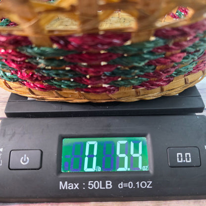 Handmade Multicolor Woven Basket With Handle