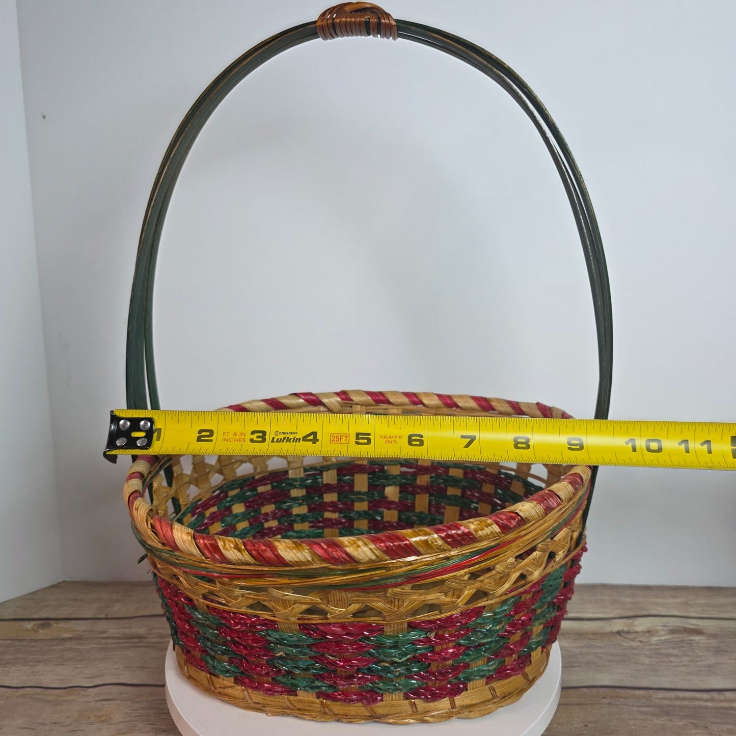 Handmade Multicolor Woven Basket With Handle
