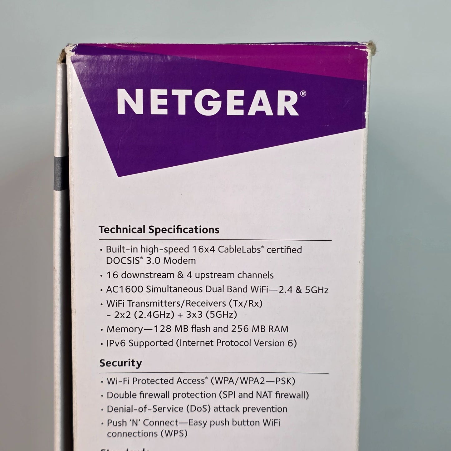 Netgear AC1600 WiFi Cable Modem Router C6250 Dual Band Gigabit - Up To 680 Mbps Speed