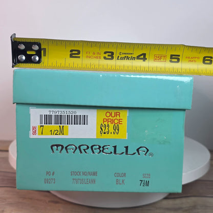 Marbella Womens Black Open-Toe Slingback Sandals  7.5M  All Man-Made Materials