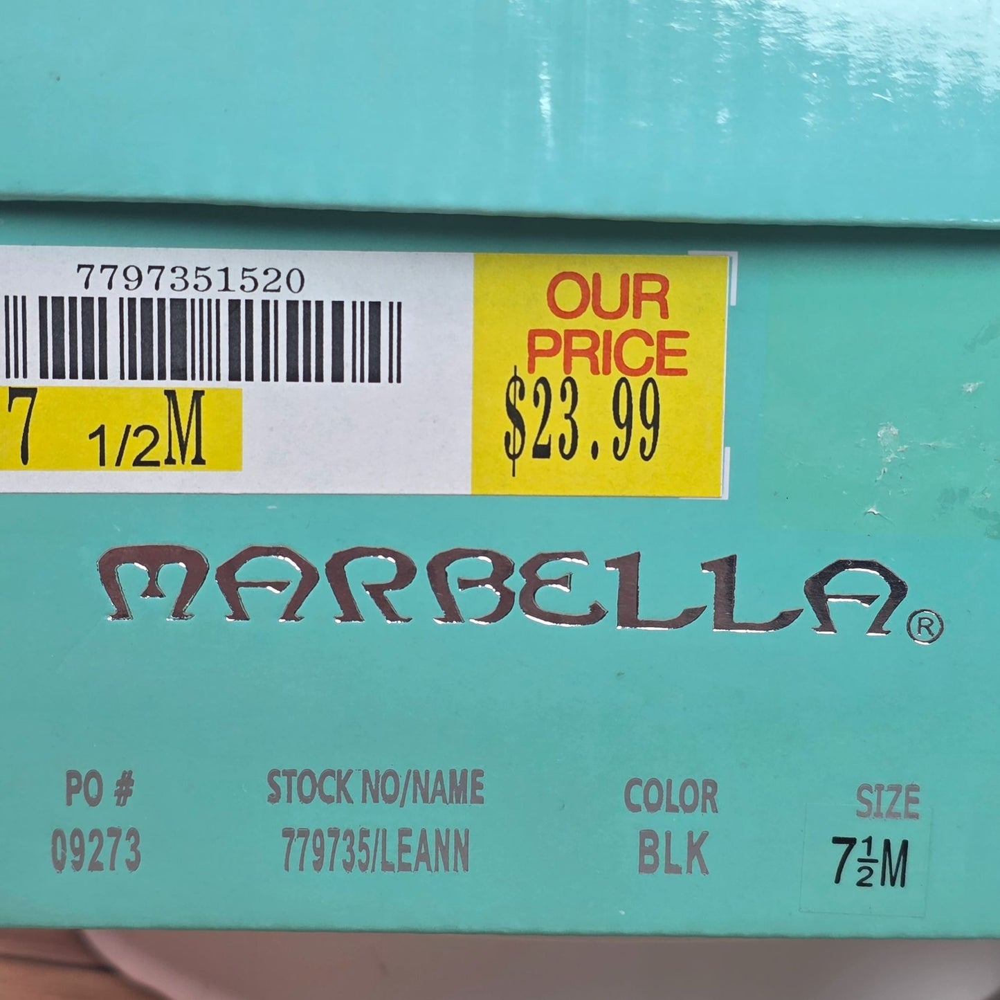 Marbella Womens Black Open-Toe Slingback Sandals  7.5M  All Man-Made Materials