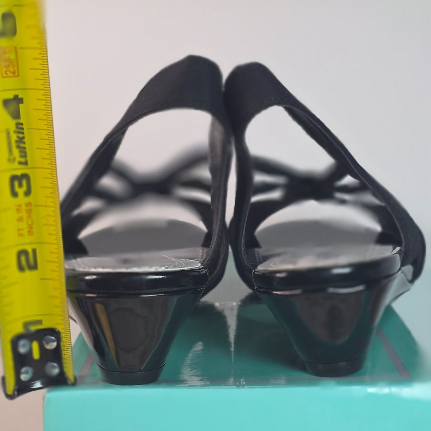 Marbella Womens Black Open-Toe Slingback Sandals  7.5M  All Man-Made Materials