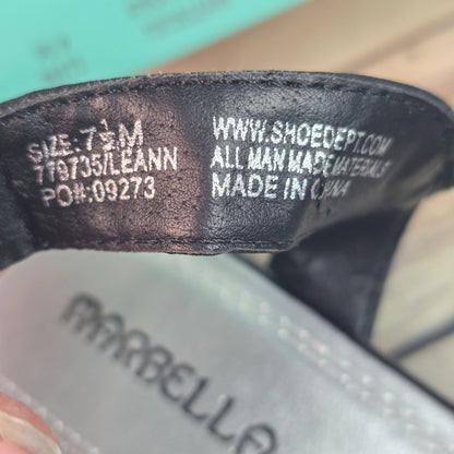 Marbella Womens Black Open-Toe Slingback Sandals  7.5M  All Man-Made Materials