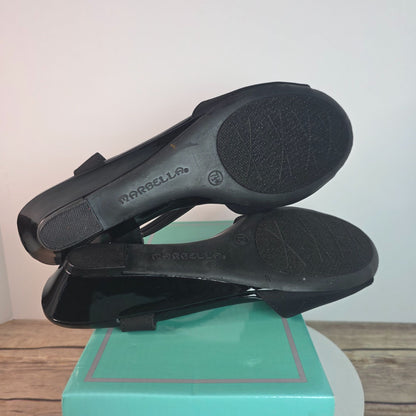 Marbella Womens Black Open-Toe Slingback Sandals  7.5M  All Man-Made Materials