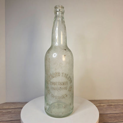 Antique Huebner Toledo Breweries Co Huebner Branch Clear Embossed Beer Bottle RARE!!